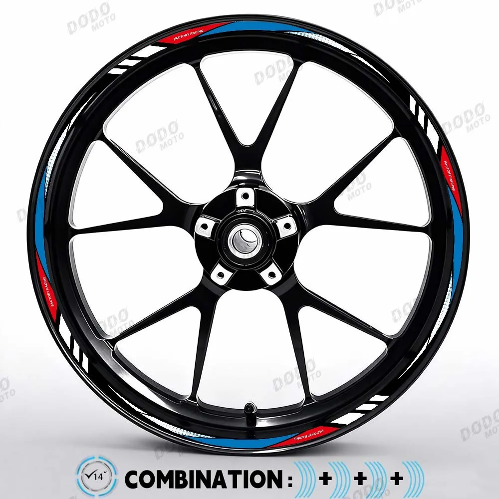 10-18 Zoll Motorrad-Felgen-Außendekor Zubehör Reflektierender Aufkleber Reifen-Innenring PVC Wasserdichter Aufkleber