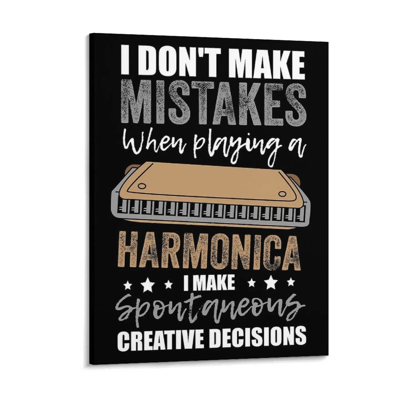 Funny Blues Harmonica Harmonicist Saying Gift Canvas Painting Rusty Classic Cinema Printing Retro Framed Wall Paintings