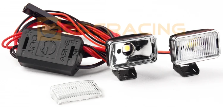 GRC Pro Version Spotlight RC Fernbedienung Modellauto mit galvanisiertem Reflektor Suchscheinwerfer 20 mm rechteckiger Scheinwerfer G157UY – Detail 4