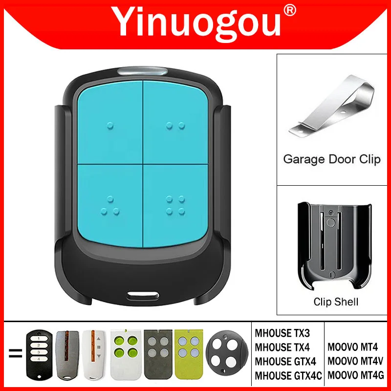 For Mhouse GTX4 GTX4C TX4 TX3 MOOVO MT4 MT4V MT4G Garage / Gate Remote Control 433.92MHz Rolling Code Hand Transmitter Opener