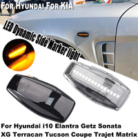 A Pair Dynamic Blinker LED Light Side Marker For Hyundai Tucson Terracan Coupe Trajet Matrix Elantra XD i10 Getz Sonata XG