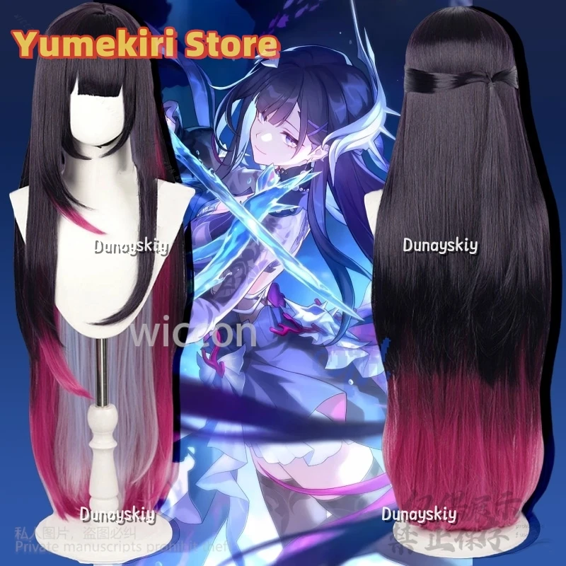 

Anime Game Honkai：Star Rail Cosplay Helektra Long Mixed Color Hot Pink Black Jirai Kei Girls Wigs Heat Resistant Hair Halloween