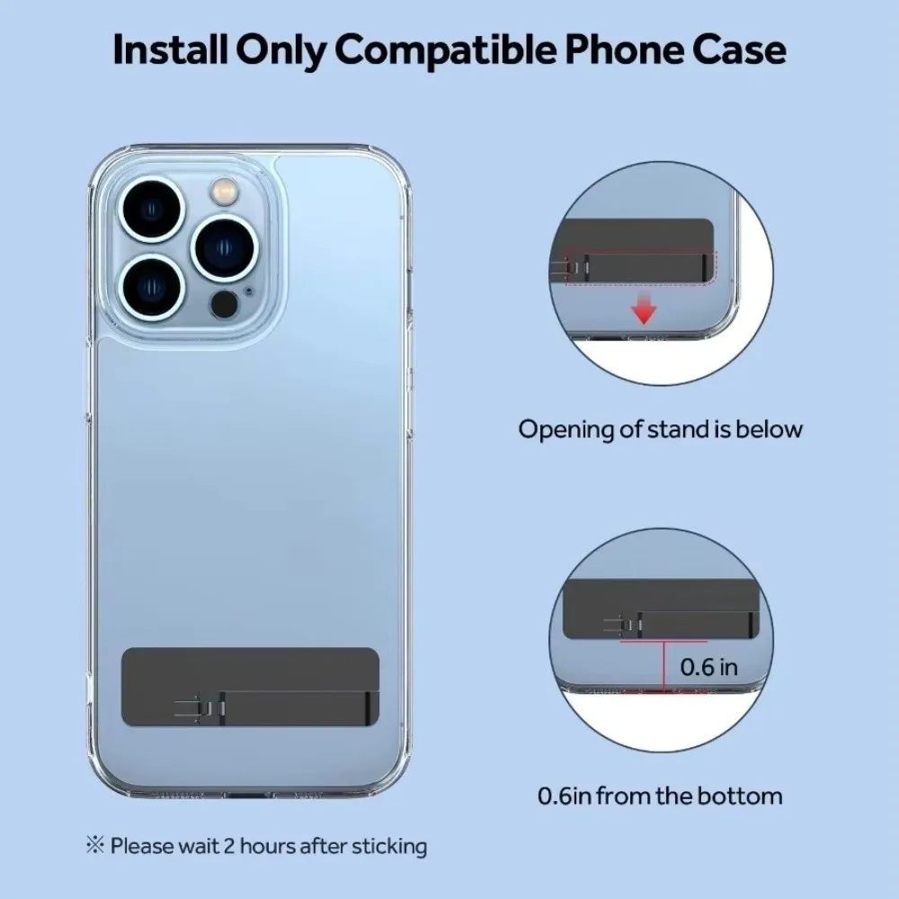 Mini Adhesive Phone Holder Folding Removable Mobile Phone Bracket Ultra-thin Invisible Back Sticker Portable Phone Stand Car