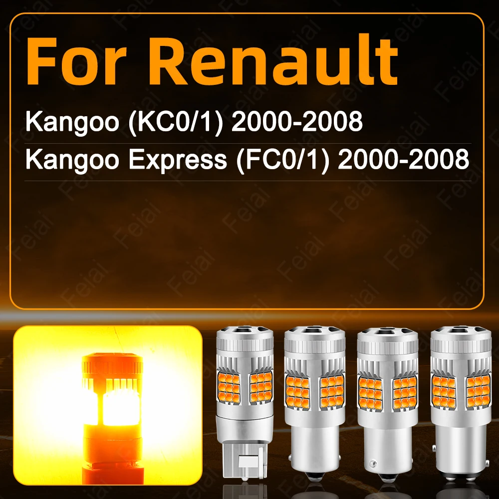 Turn Signal LED Lights For Renault Kangoo Express Accessories Indicator Light Bulb Amber 2000-2002 2003 2004 2005 2006 2007 2008