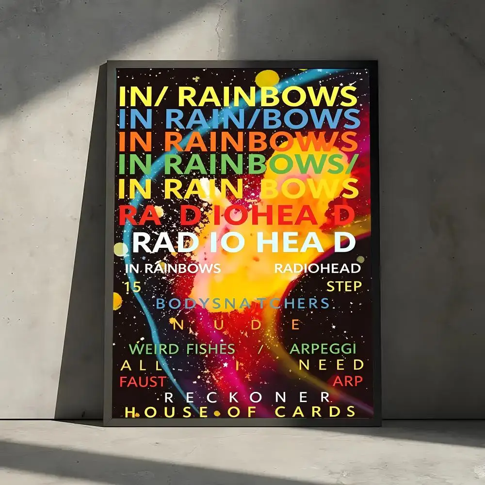 Radiohead Band R-Rainbow Poster For Room Wall Art Decor Waterproof Stickers For Home Bar Bedroom Decoration