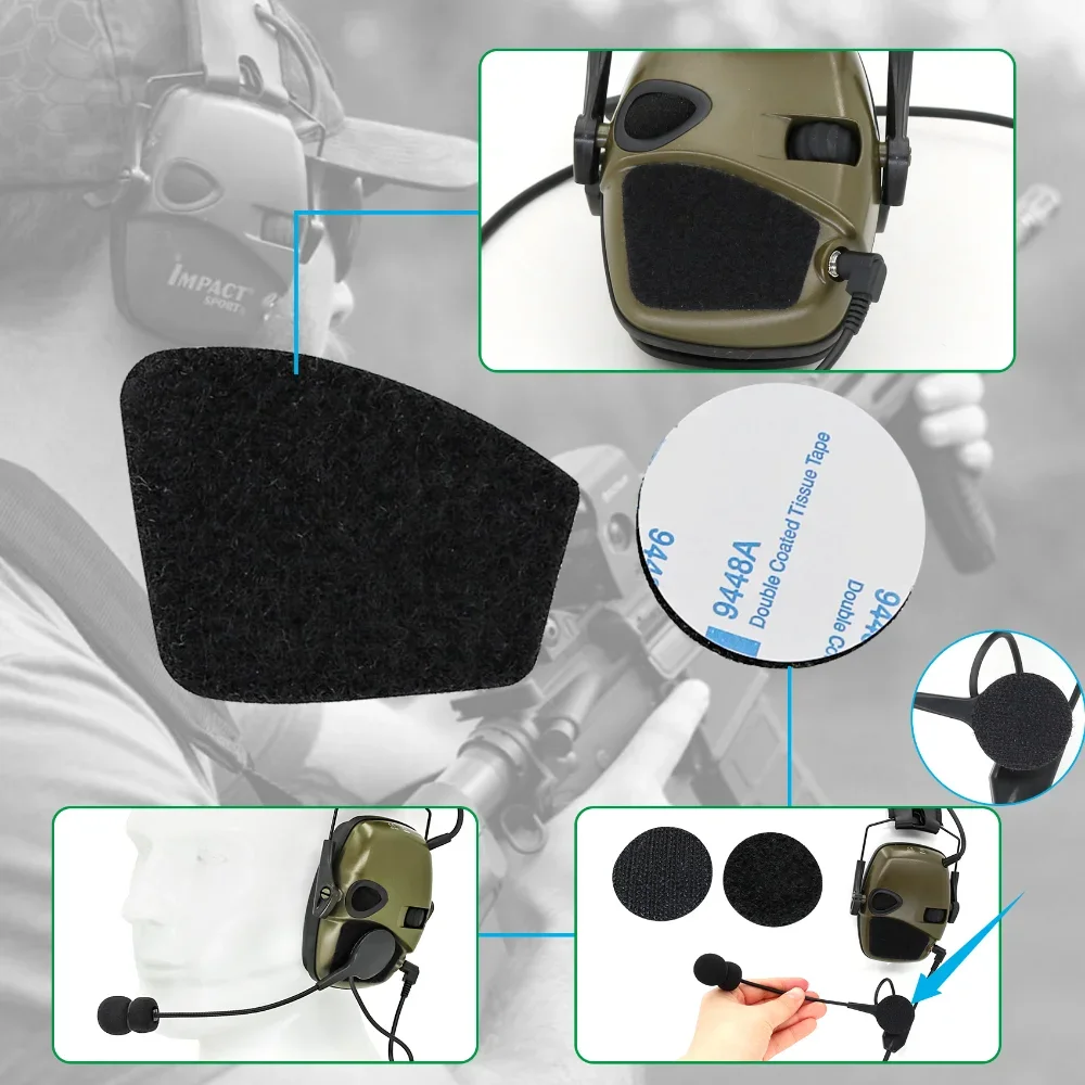 Microphone U94 PTT Y Line Kit for Howard Leight Impact /ZOHAN EM054 /SORDIN IPSC Tactical Noise Shooting Headphone Accessorie