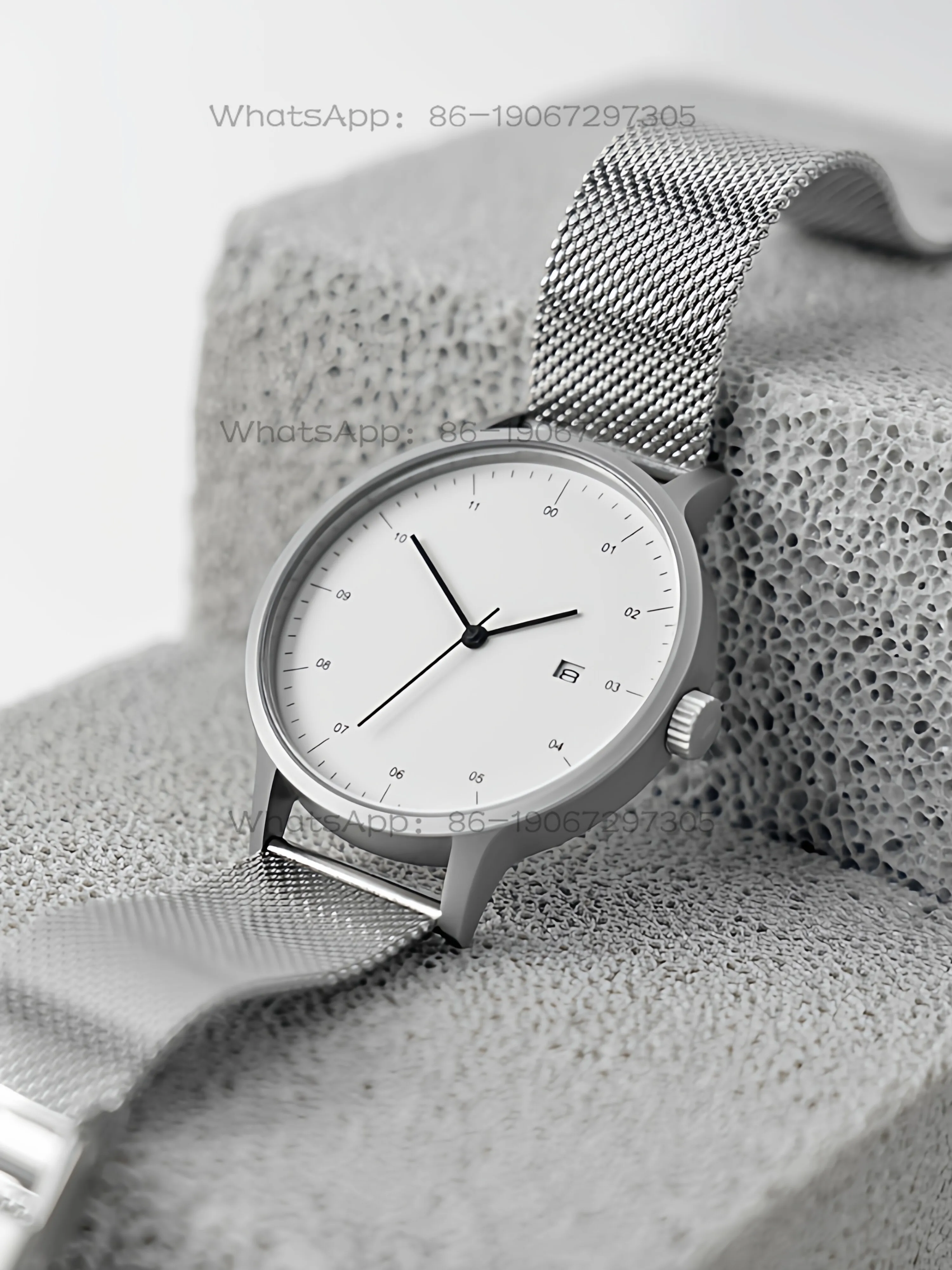 BIJOUONE B30 minimalist design silent steel belt men's and women's calendar gift box stainless steel watch