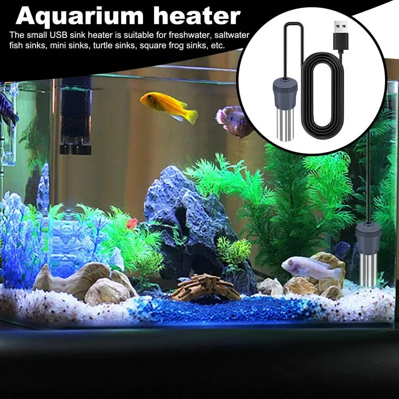 Fish Tank Heater Small Submersible Aquarium Heater Turtle Heat Rod For Betta Frogs And Newts Compact Fish Heater