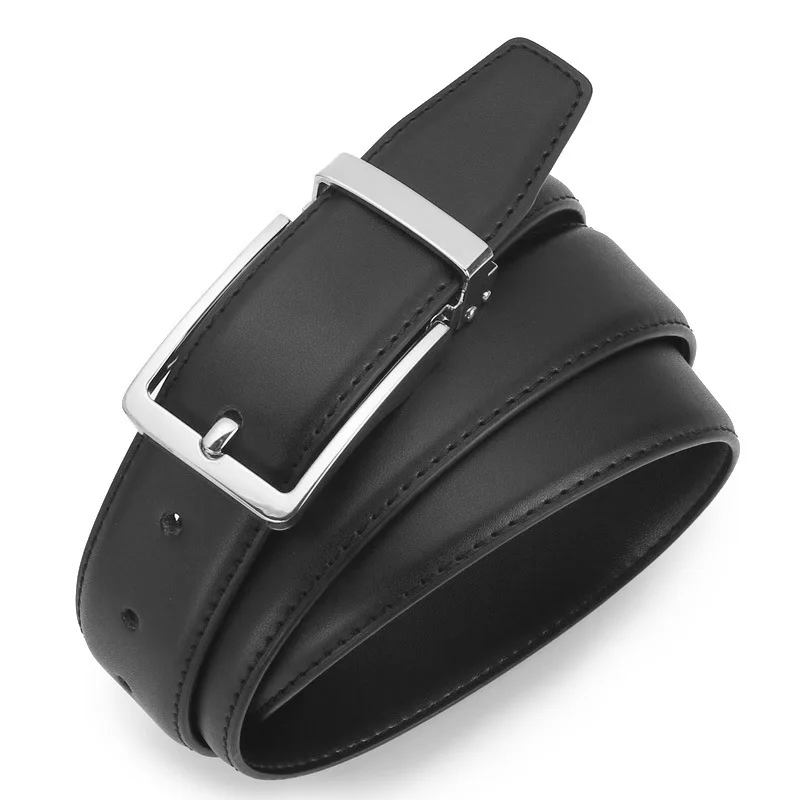 Men's genuine leather luxury brand belt high quality alloy pin buckle men's business retro youth with jeans new belt