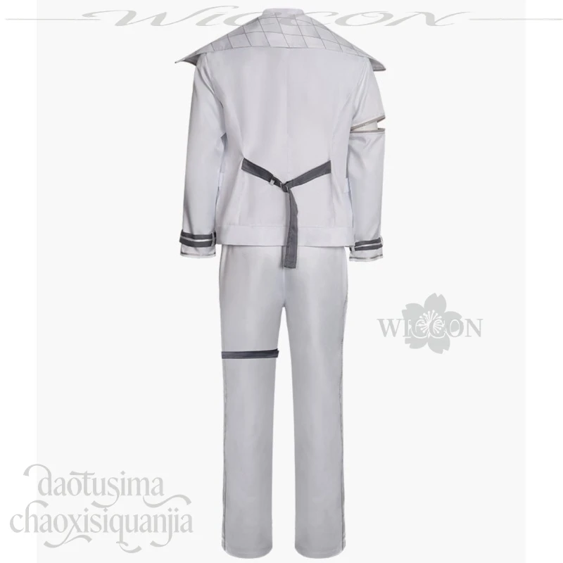 Project Sekai Accelerate Aoyagi Toya Cosplay Set White Punk Fashion Coat Pants Alternate Hair Color Christmas Party Outfit view 6