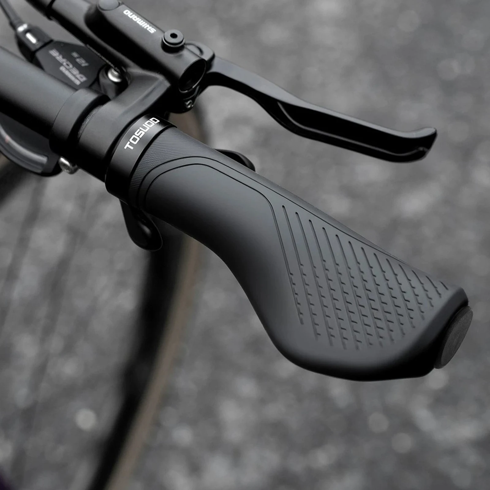 TOSUOD Fahrrad-Lenkergriffe, rutschfest, atmungsaktiv, hochelastisch, ergonomisch, stoßfest, passend für 22,2-mm-Lenker, MTB, Rennrad, Zubehör – Detail 10
