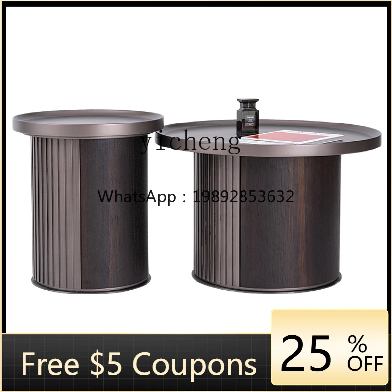 

ZZk Light Luxury round Tea Table Living Room Home Small Apartment Modern Minimalist Internet Celebrity Small Side Table