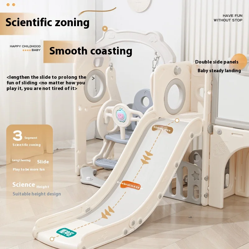 Children's Swing Toy Combination Drawing Board Basketball Frame Storage Slide Toy Baby Climbing Slide Birthday Gift Family Park