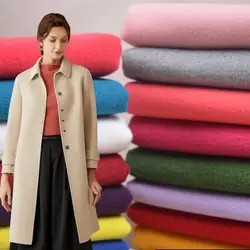 Tessuto di lana spessa imitazione cashmere spazzolato Tessuto di lana per cappotto, giacca, gonne, pantaloni in tessuto, nero bianco rosso blu al metro