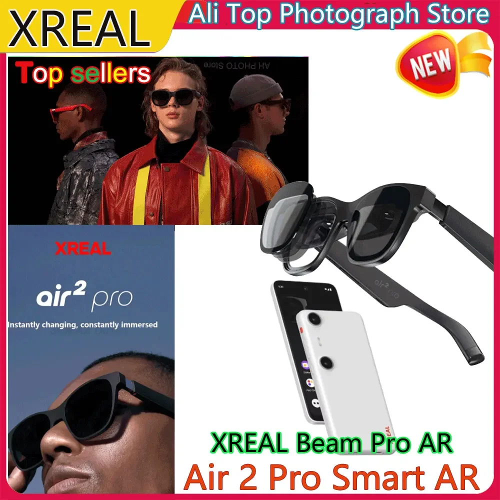 نظارات XREAL Nreal Air 2 Pro الذكية AR HD 130 بوصة شاشة عملاقة فضائية سينما خاصة محمولة عرض 1080 بكسل