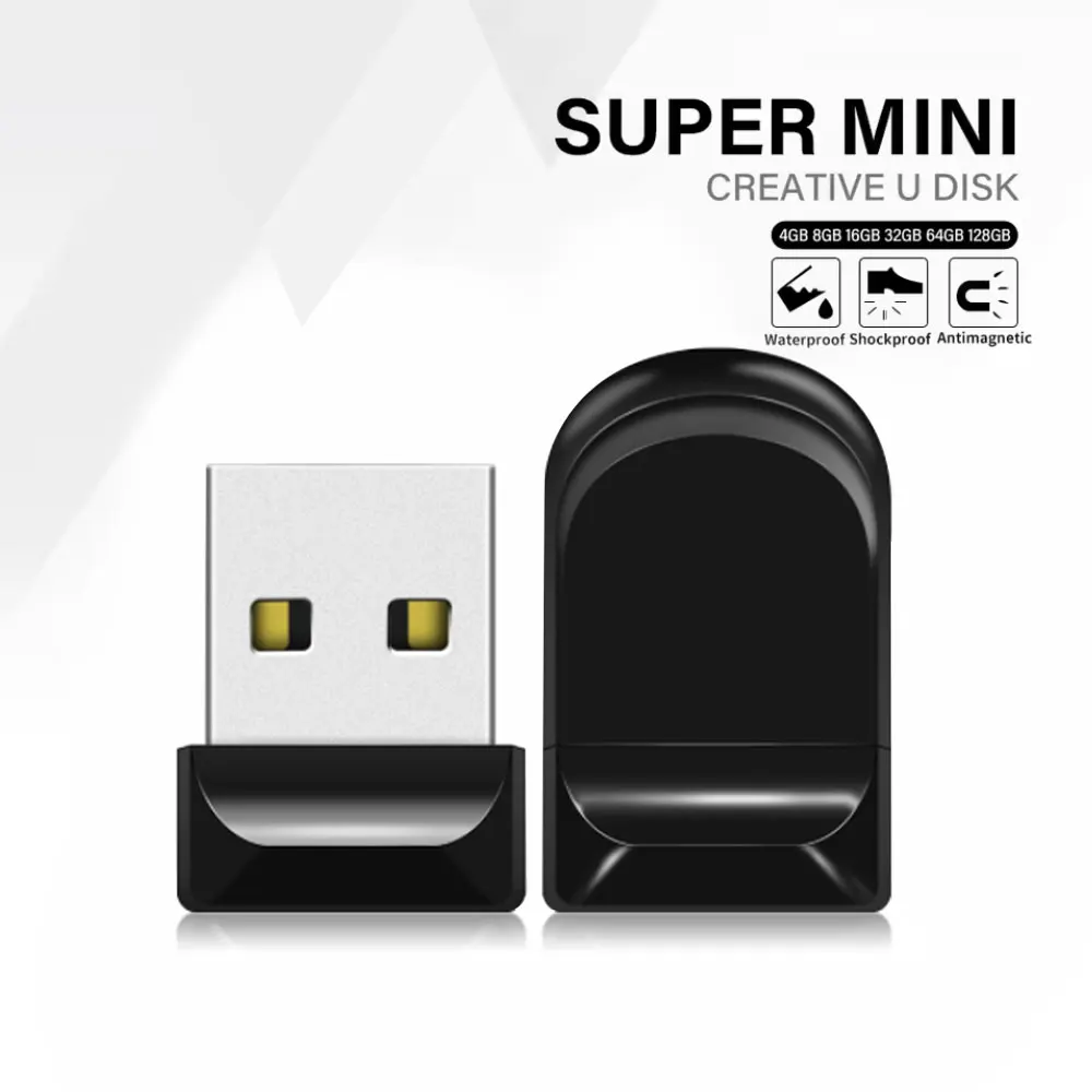 

Black Mini Pen Drive 128GB High Speed Memory Stick Pen drive 64GB USB 2.0 Oval Flash Drive Convenient Business Gifts Key Chain