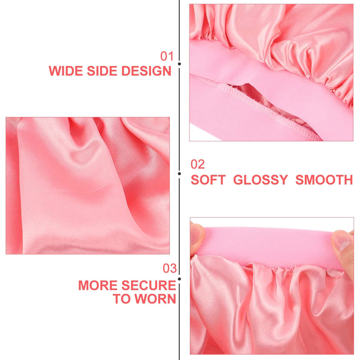 

Wide Rim Sleep Cap for Women Night Sleeping Head Cover Satin Hair Care Hat Anti Frizz Comfortable All Season Use