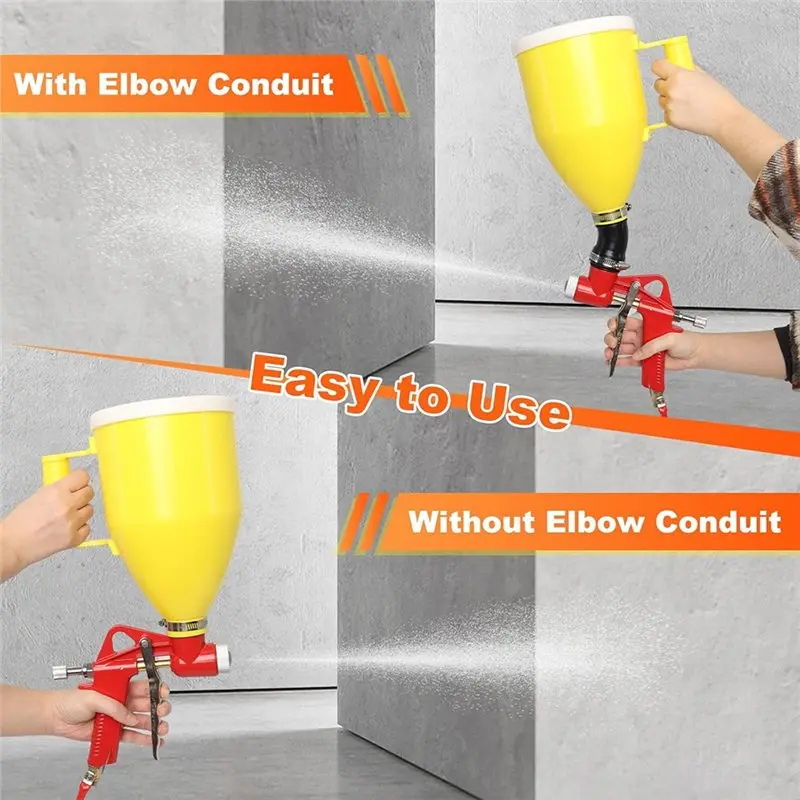 ABUI-4/6/8Mm Nozzles Drywall Texture Painting 3L Air Hopper Spray For Wall Ceiling Stucco Plaster Waterproof Coating