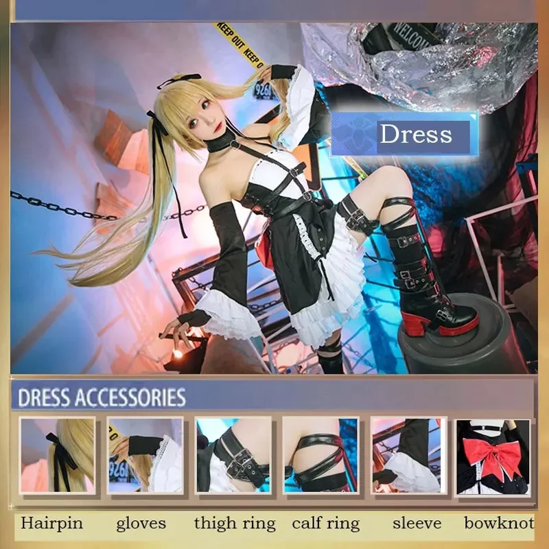 

Game Azur Lane Dead or Alive Marie Rose Cosplay Costume Lovely Lolita Dress Uniform Halloween Party Outfit For Women Girls New