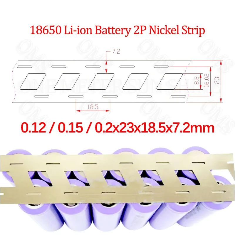 Bande de dégradpour batterie au lithium 0.15, bande de soudage, ceinture plaquée, 18650x27mm, 10 m/rouleau, 2P