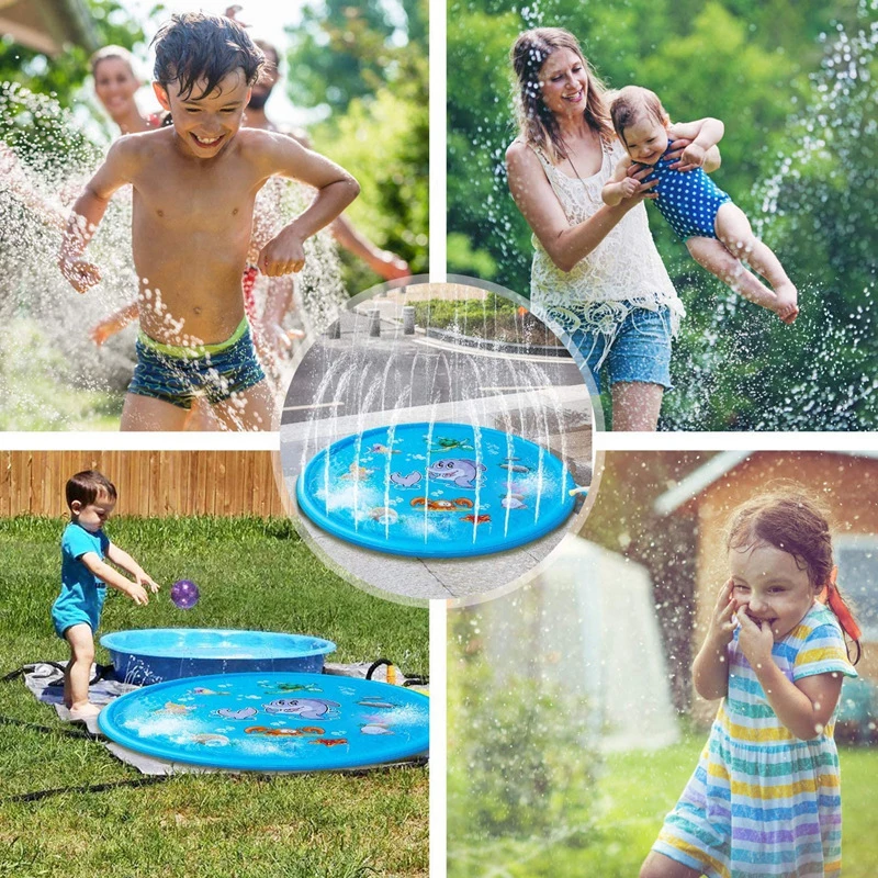 Summer Lawn Beach Spray Mat for Children Water Games Play Pad Sprinkler Kids Outdoor Fountain Splash Pad Toy Fun Pool Sprinkler