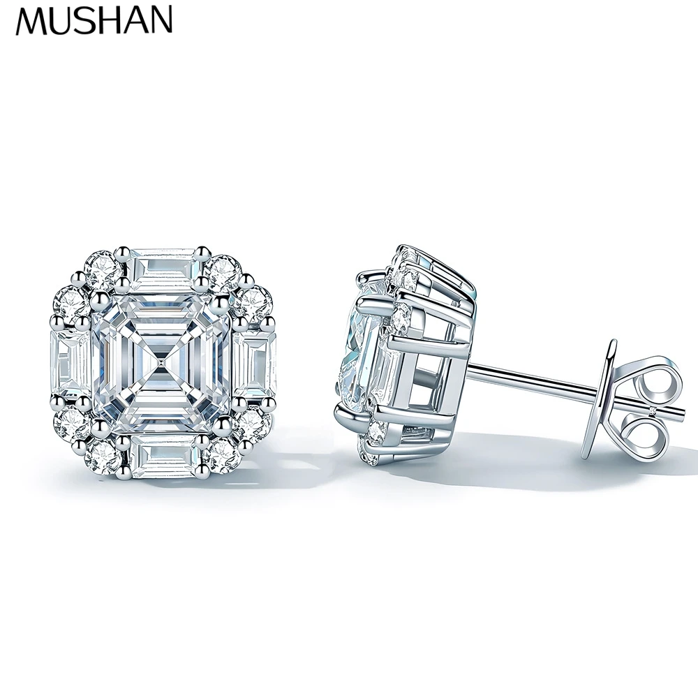 

Серьги-кольца MuShan из стерлингового серебра 925 пробы с муассанитом и бриллиантами, позолоченные 18-каратным розовым золотом, для офиса, женские, патент MST