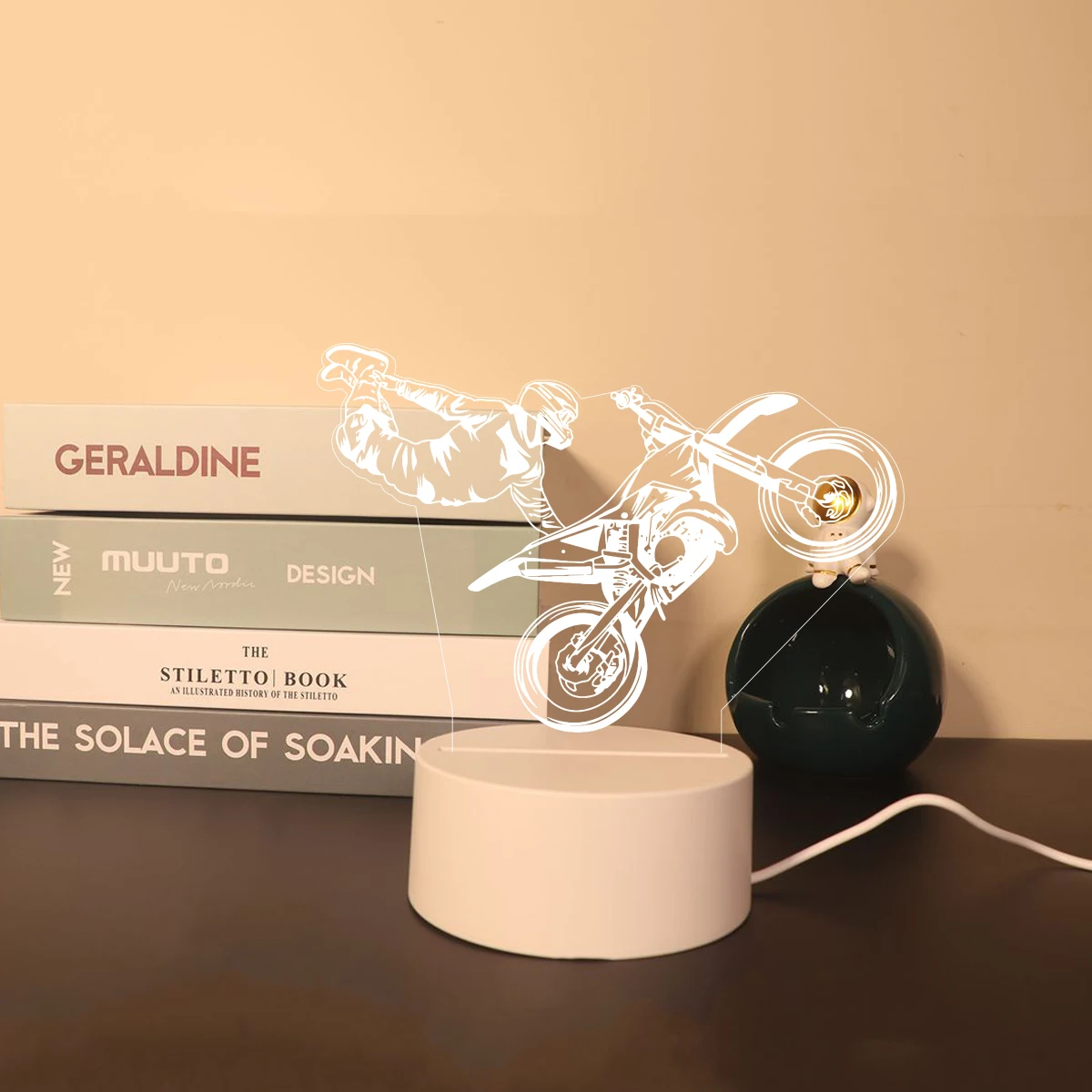Motorcycle DIY Children\'S Lamp For Bedroom Decor Light Christmas Gifts 3D Led Night Color Changing
