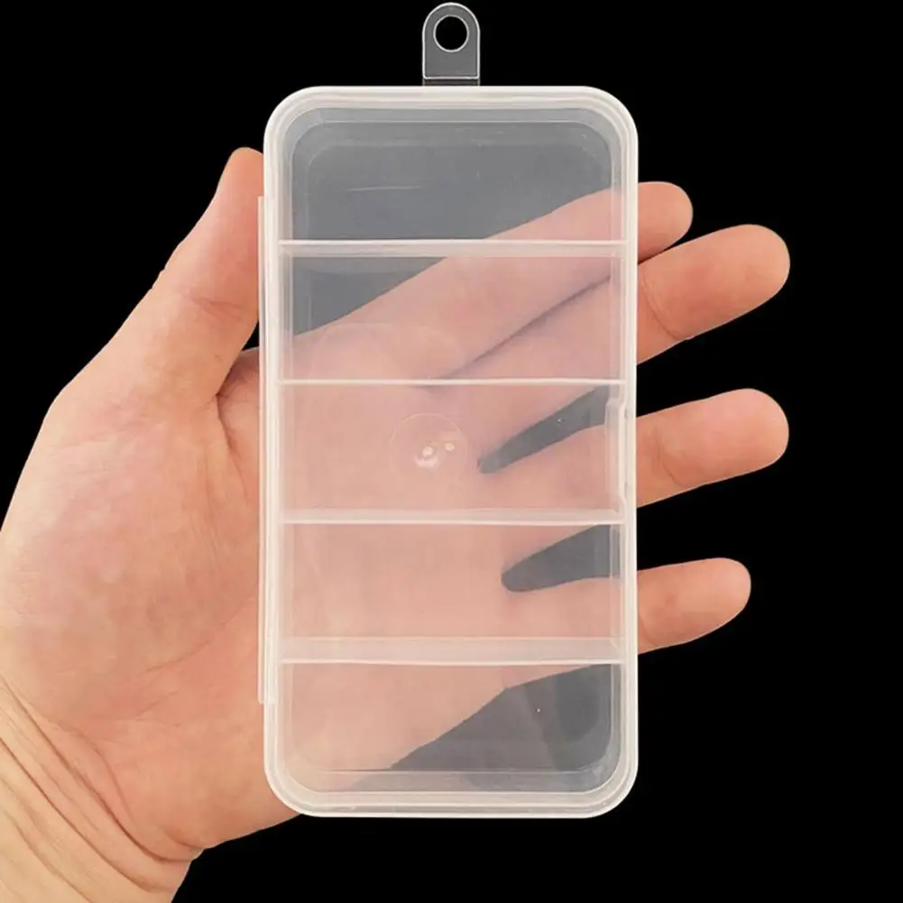 Fishing Bait Container Lure Bait Box Capacity Transparent Fishing Lure Storage Boxes 2pcs 5-compartment Bait Cases for Visible