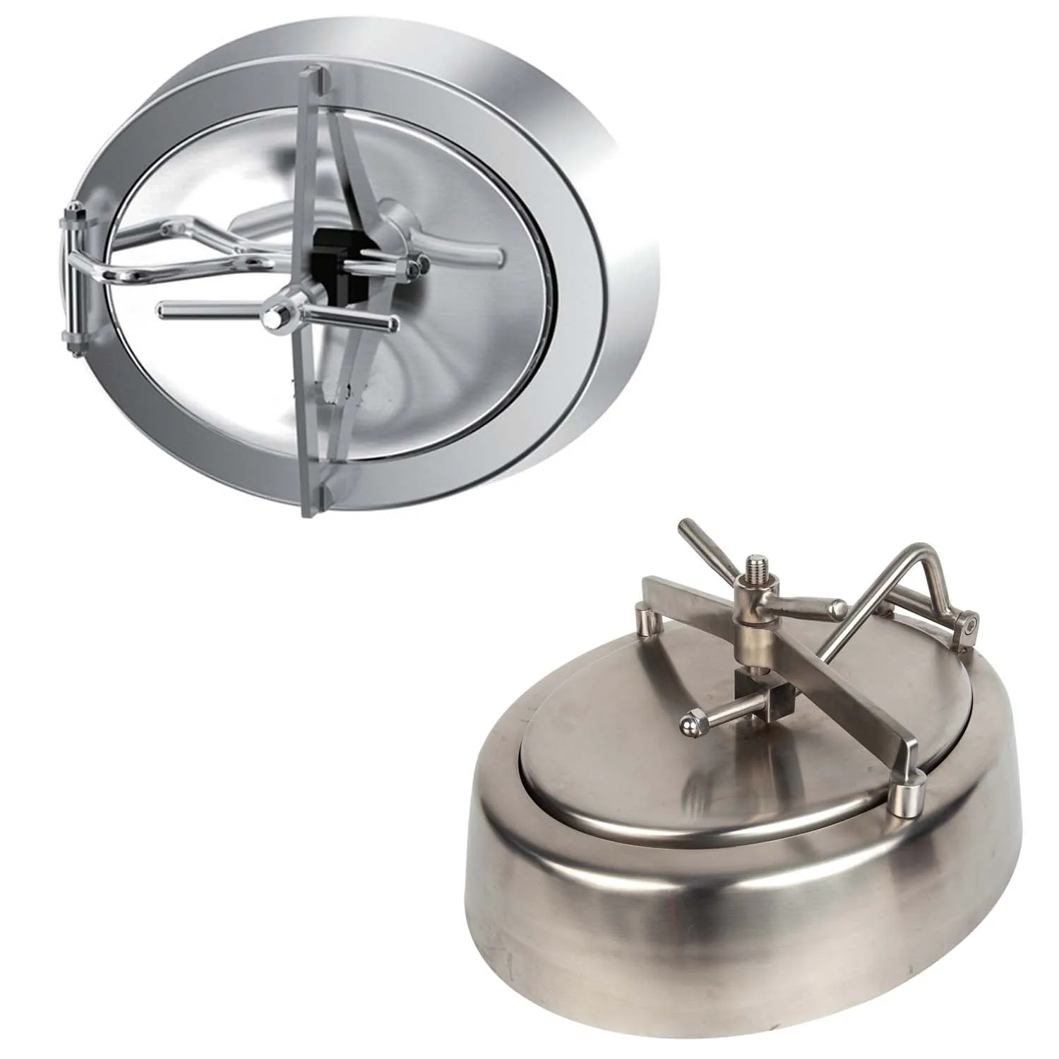 Popular Sale 370X470MM Sanitary Stainless Steel SS316L Hygiene YAC-B Inward Oval Pressure Manhole with Bevel Edge with Silicone