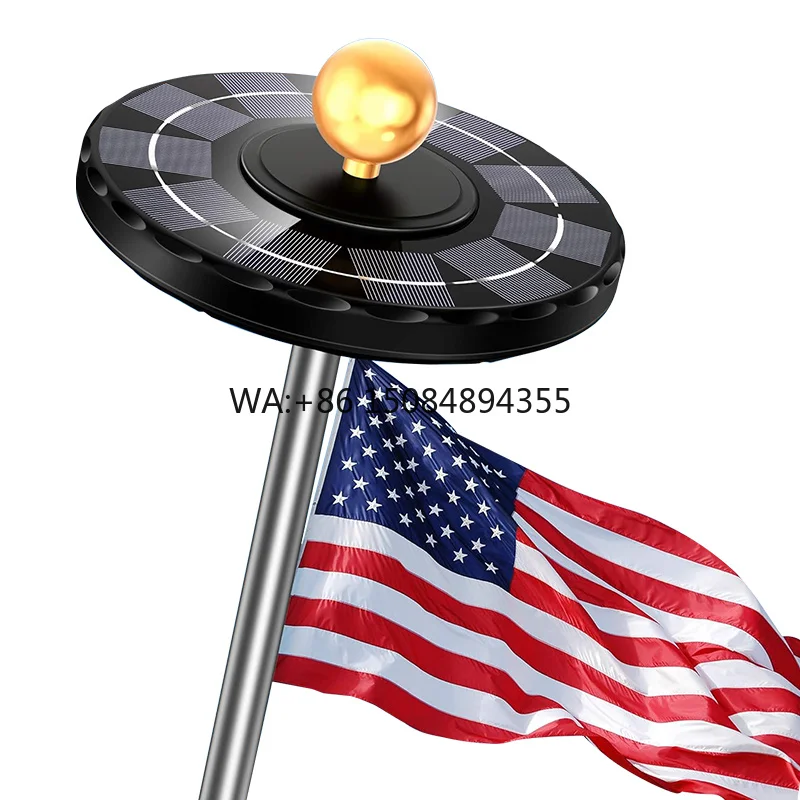 Solar Powered LED Flagpole Lamp Top Bright Night Camping Light for Garden IP65 Rated