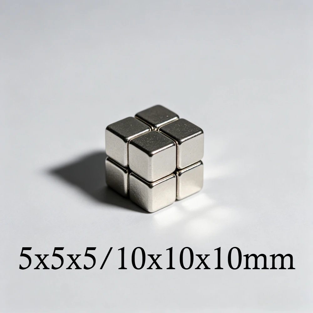 5×5×5/10×10×10mm Multi-size Square Magnetic Cubes, For Warehouse Sorting, Photo Frame Fixing, Household Ornament And Bathroom