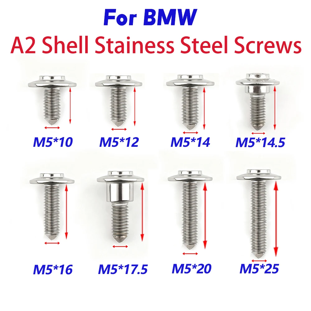 

For BMW F750GS F850GS R NINE T R1300GS R1250GS R1200GS R1200RT S1000RR S1000XR C600 C650GT M5 Stainless Steel Screws