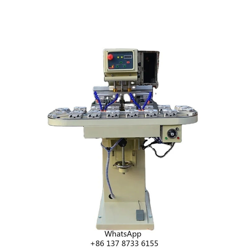 Taoxing Sale 4-Color Semi-Auto Logo Tampografia Pad Printing Machine With Conveyor High-Tech Printer For Custom Logos
