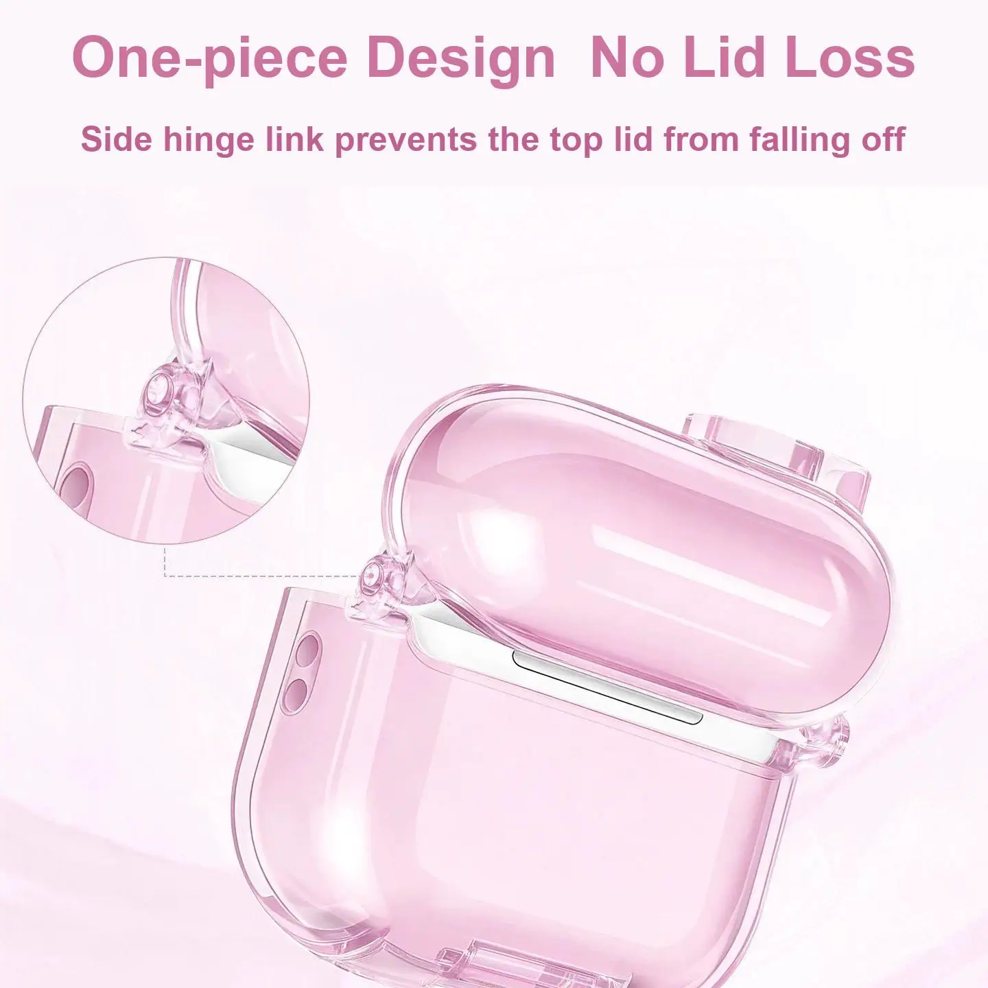 New for AirPods Pro 3/Pro 2/4 with Keychain [Auto Pop-Up Lid ] Soft TPU Clear Cover Phone Bracket Design for AirPods 4/Pro 3/Pro view 4