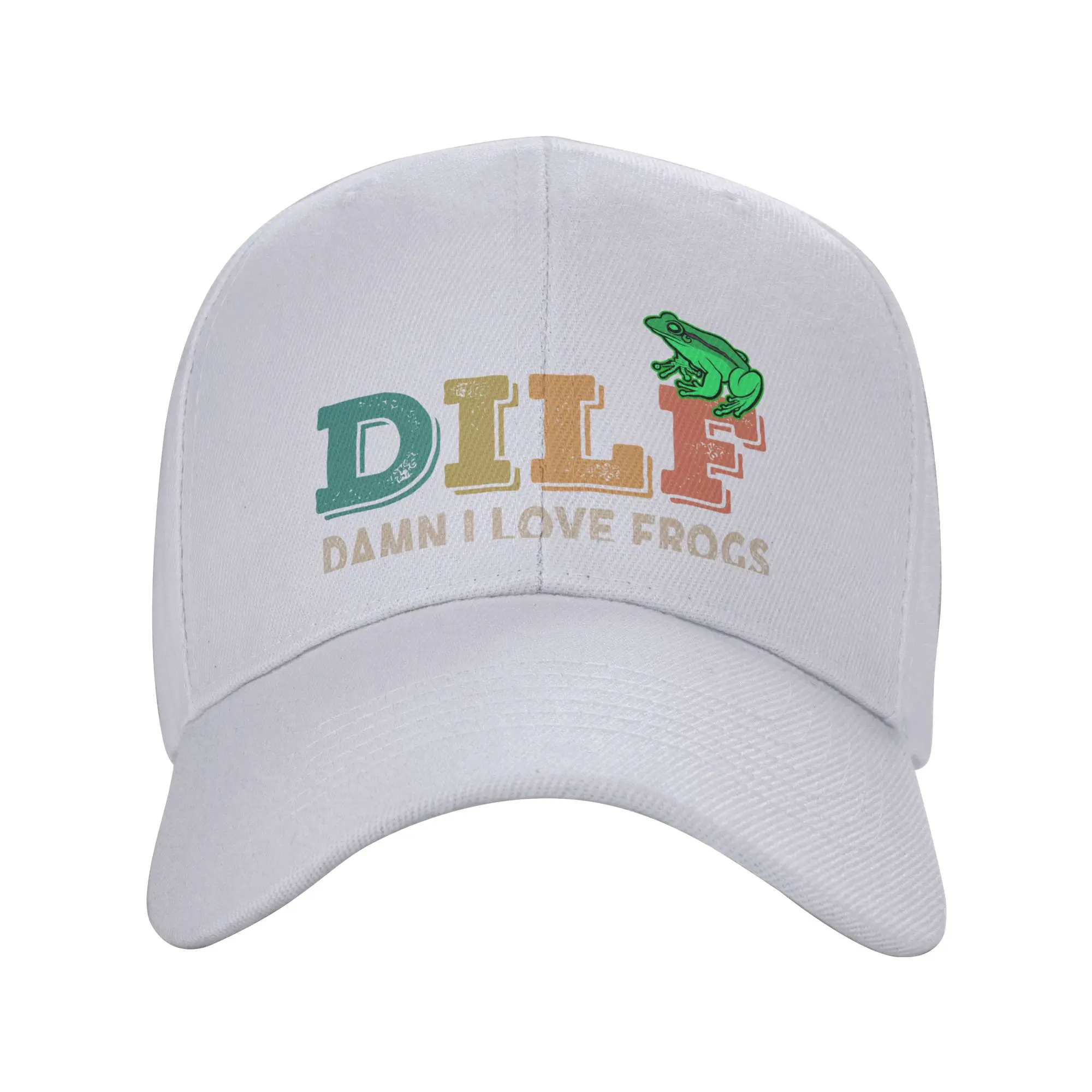 Fashion DILF Damn I Love Frogs Curved Brim Baseball Cap Outdoor Sun Protection Tennis Female