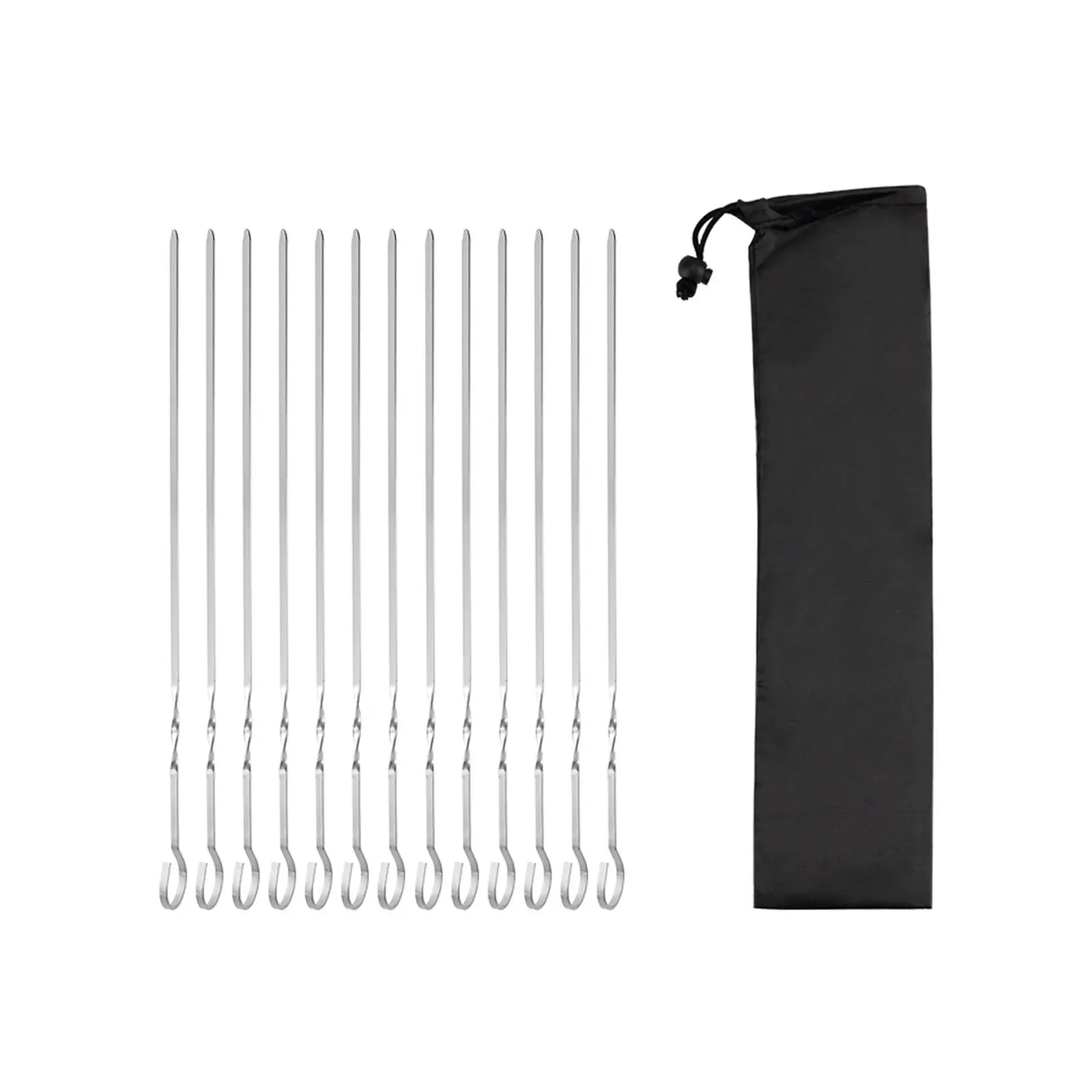 12 Pieces Kabob Skewers Barbecue Skewers for Grill Kabob Sticks Shish Kebab Skewers for Chicken