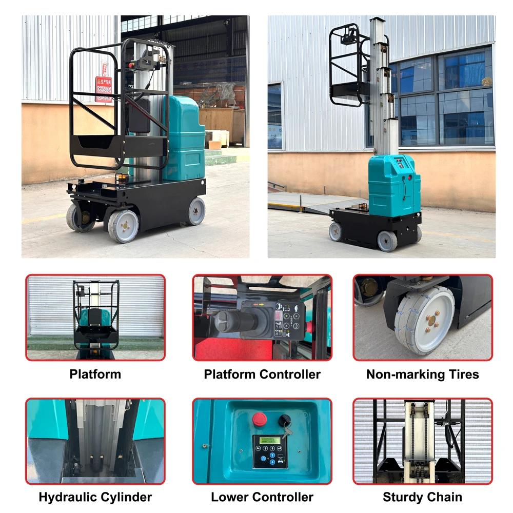 Customized Factory Outlet Vertical Self-propelled Lift Aerial Work Hydraulic Electric Aluminum Alloy Lift Platform Man Lifter