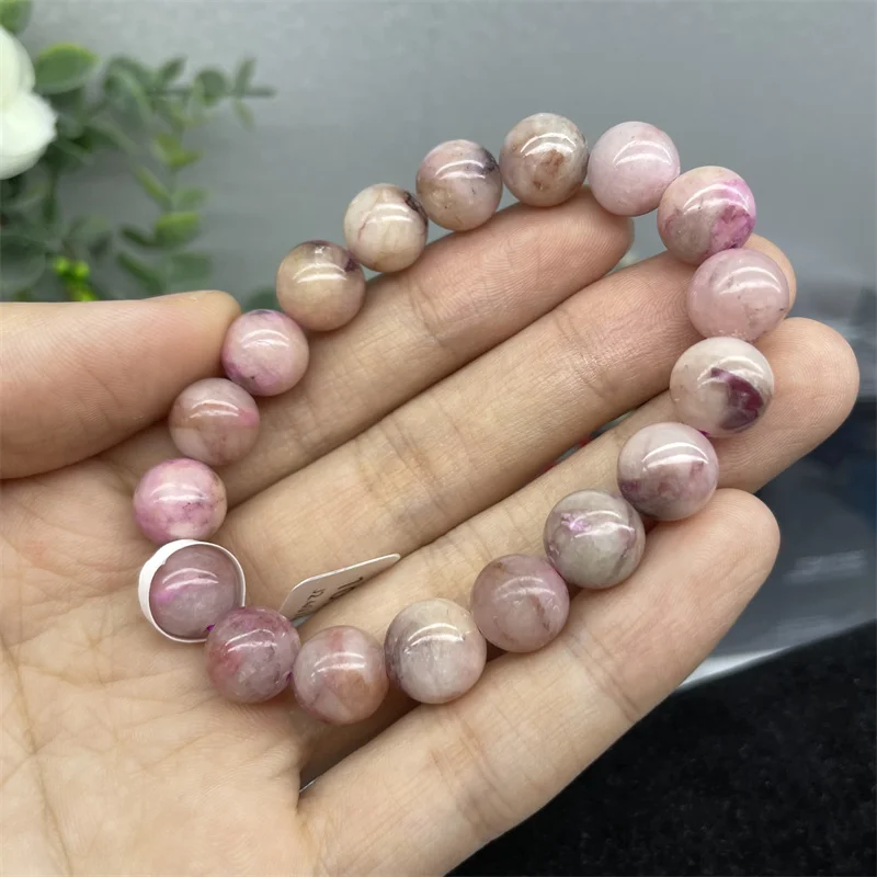 10MM Natural Cobalt Calcite Fossil Jade Crystal Bracelet Jewelry For Women Lady Love Luck Gift Purple Beads Energy Stone Strands