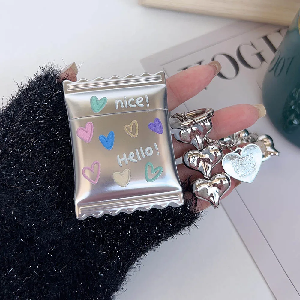 

Candy Sweet Colorful Love Heart Electroplate Silicone Bluetooth Earphone Case for Apple AirPods 1 2 3 Pro 2 AirPod Cover Pendant