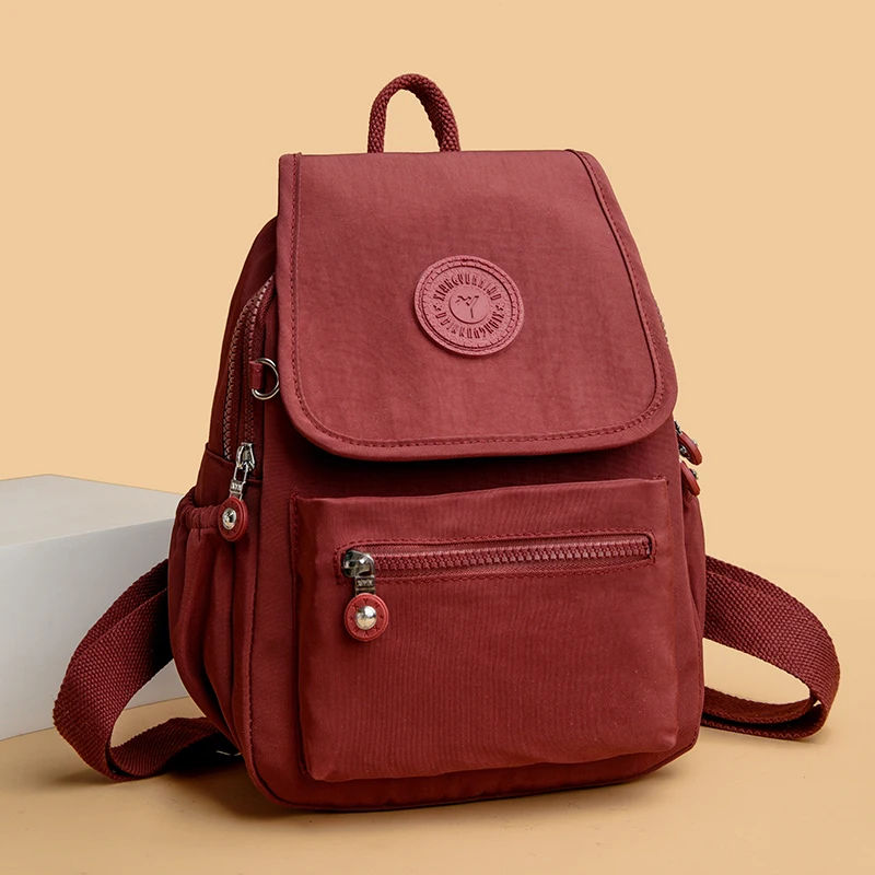 Модная нейлоновая ткань Оксфорд, двойная сумка на плечо, маленький рюкзак в корейском стиле для женщин, универсальная холщовая сумка для книг, сумка для мамы Модная нейлоновая ткань Оксфорд, двойная сумка на плечо, маленький рюкзак в корейском стиле для женщин, универсальная холщовая сумка для книг, сумка для мамы