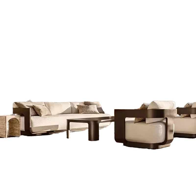 Modern heavy-duty aluminum modular garden sofa outdoor furniture set luxury resort project