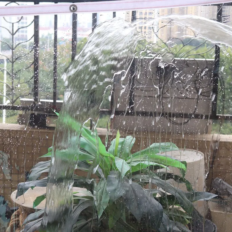 0,3 mm/0,5 mm, transparentes, wasserdichtes PVC-Gewebe für den Außenbereich, geeignet für Garten, Balkon, als Abdeckplane für Türen und Fenster, transparente, wasserdichte Plane. – Detail 7