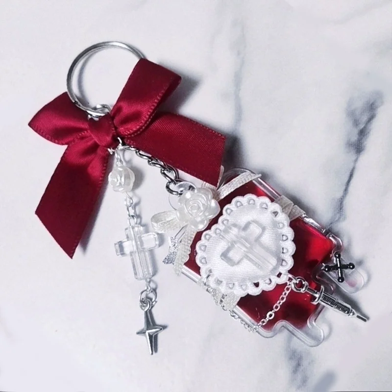 Keychain Bag Pendant DIY Gift Y2K Girl Women Girl Decorations Cosplay Punk Skeleton Blood Type Vampire Diarles