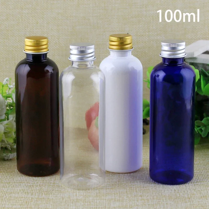 100ml Empty Plastic Bottle Cosmetic Refillable Container 100g Lotion Cream Travel Packaging Bottles White Brown Blue