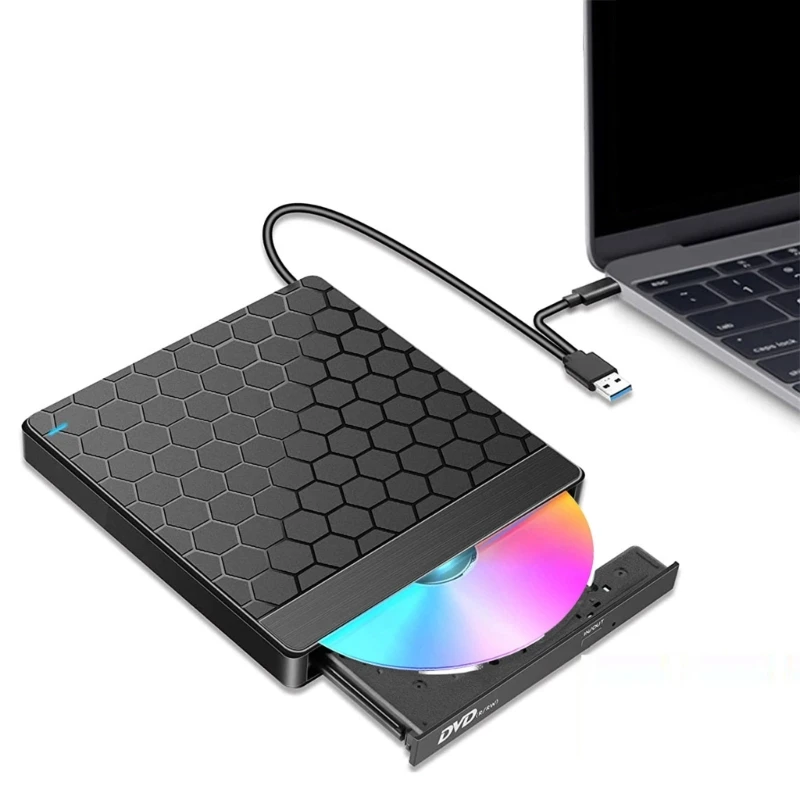 K1aa Внешний DVD-диск с USB /Type-C Port Card Port Portable DVD-рим-дисковый дисковый адаптер считыватель считывает