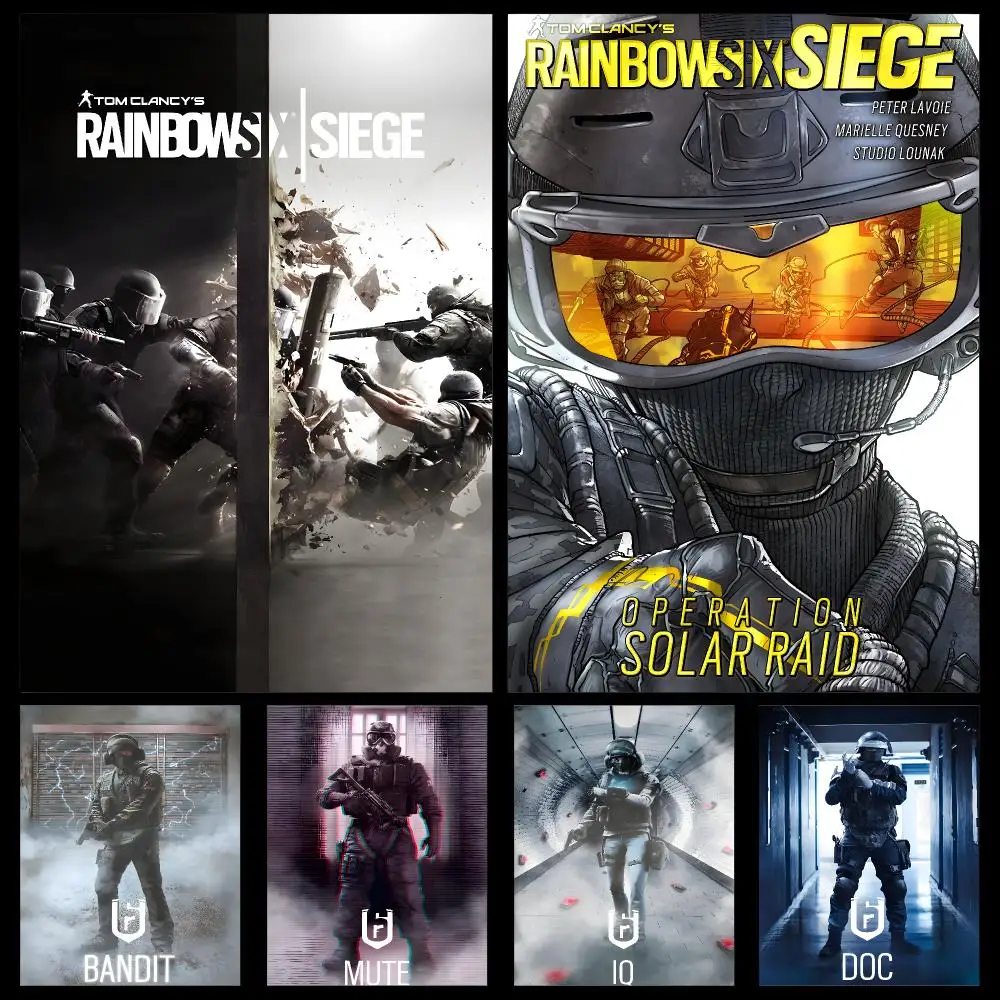 Game Rainbow Six Siege Tactical Shooter Poster PP Self Adhesive Decorative HD for Garage gaming room living room Gift