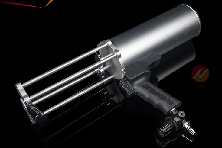 1200ml 1:1Two-Part Caulking Gun Aluminum Barrel AB Glue Sealant Sprayer Air-Powered Pneumatic Tool with Matching Air Compressor