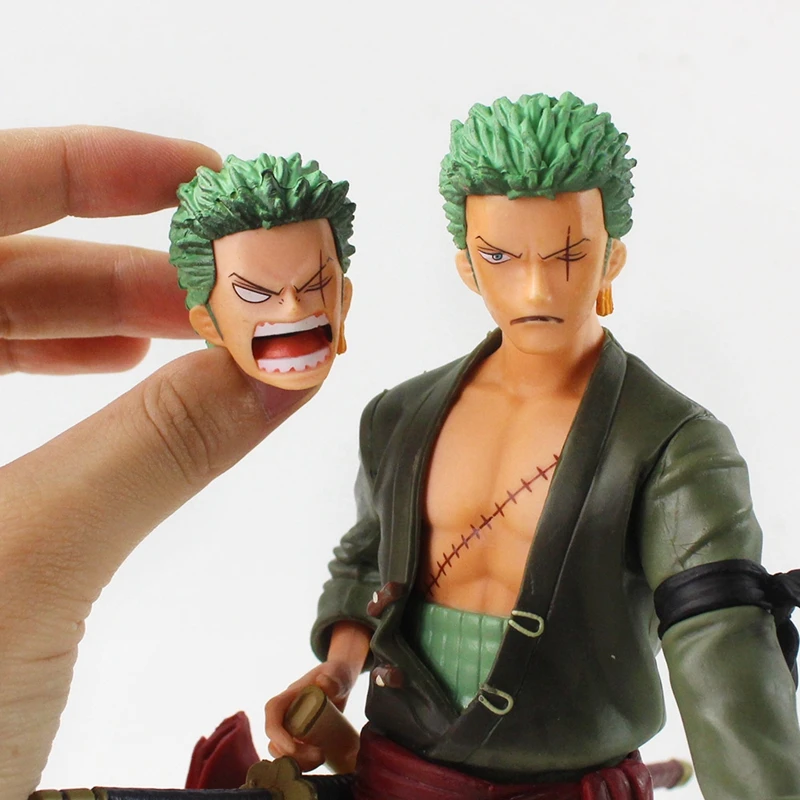 27cm One Piece Anime Figures Roronoa Zoro Combat Version Statue Action Figure PVC Collection Model Doll Ornaments Toys Kid Gifts