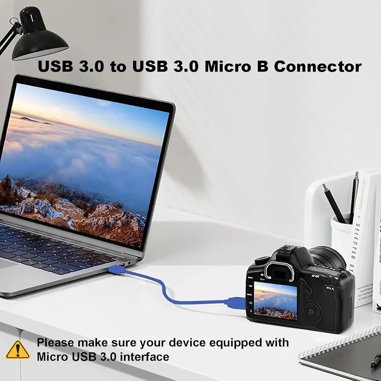 Micro USB 3.0 Cable, USB 3.0 Type A Male to Micro B Cord [2 Pack,] Short External Hard Drive Cable