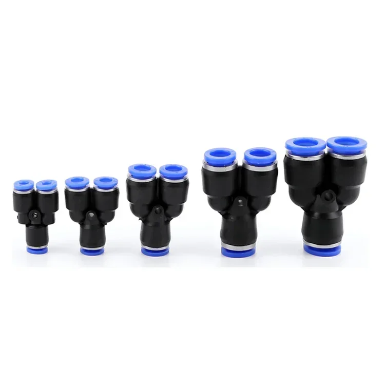 Air Pneumatic Tube Fitting OD 4mm 6mm 8mm 10mm 12mm 14mm 16mm T Y L I Tpye PV Plastic Quick Connector Push In Pipe Hose 5/10pcs